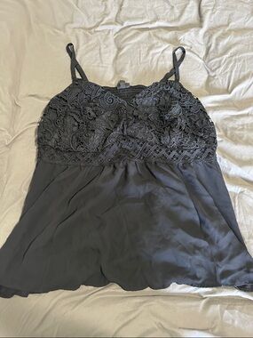 Black Lace-Detail Camisole Tank Top - Women